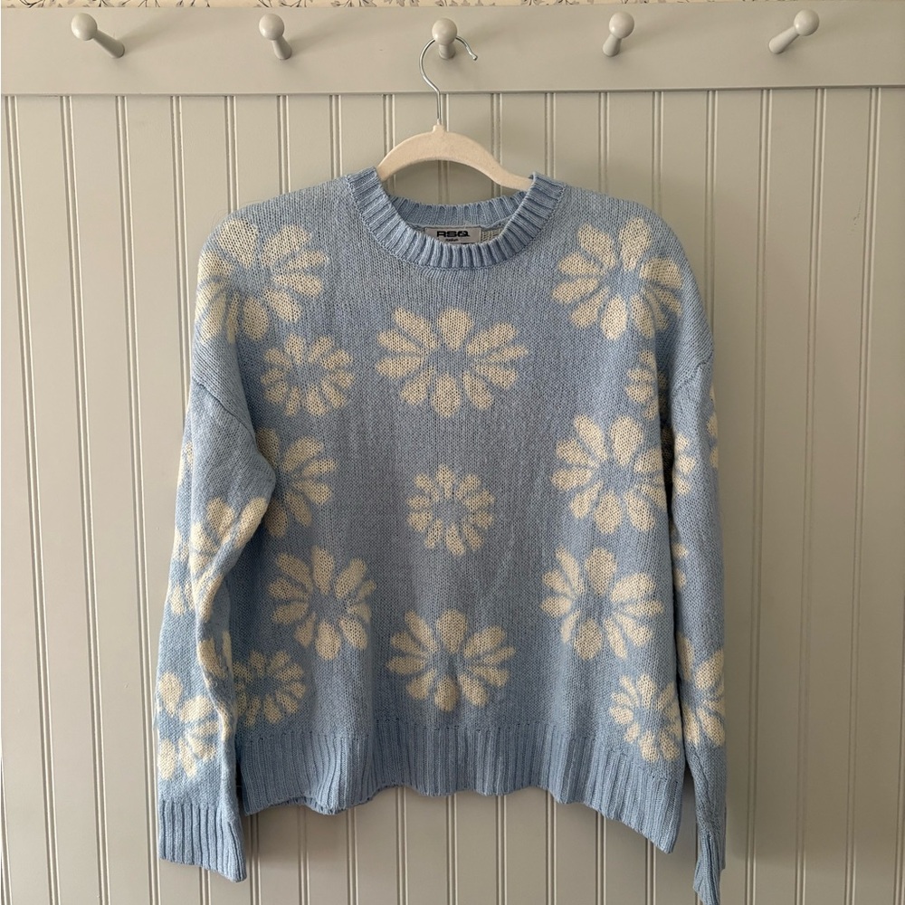 Floral Blue Sweater